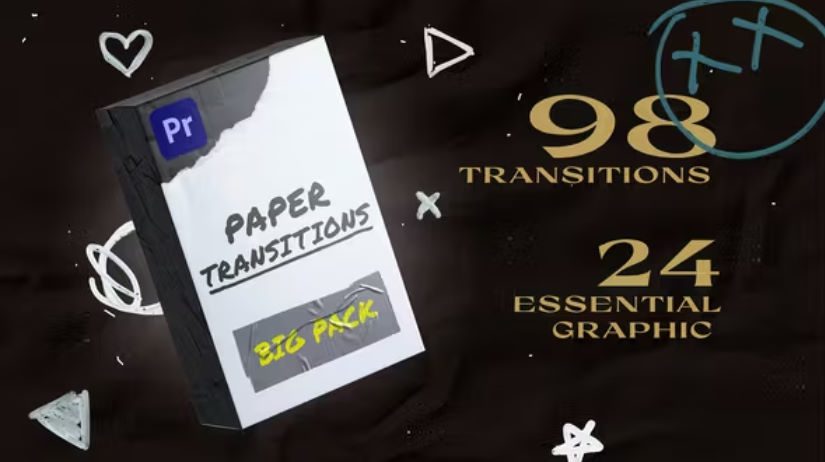 Videohive Paper Transitions Big Pack INTRO HD