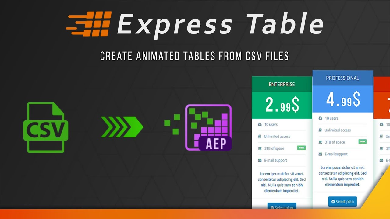 Express Table for After Effects