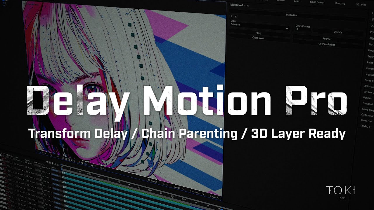 Delay Motion Pro – Transform Delay & Chain Parenting for After Effects