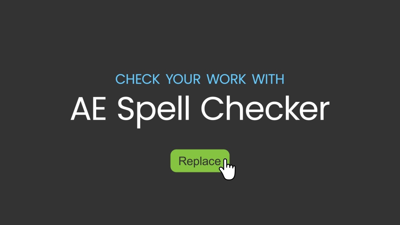 AE Spell Checker - Promo