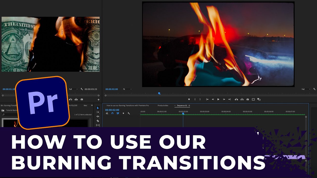 How to use + Install our Burning Transitions in Premiere Pro | Tutorial