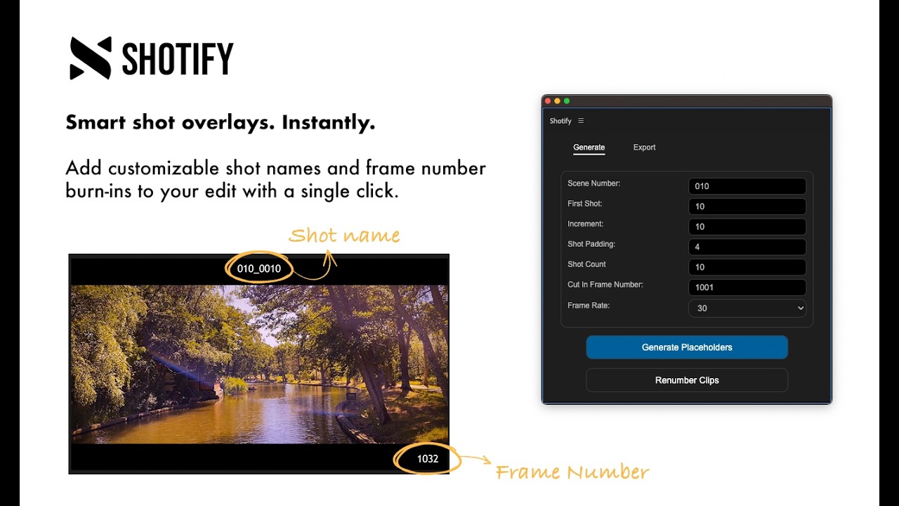 Shotify for Premiere Pro