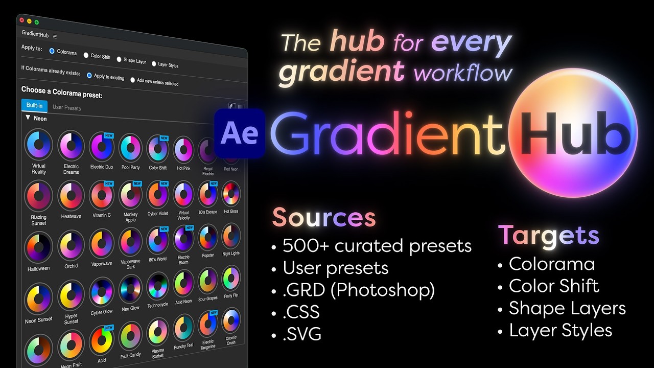 GradientHub for After Effects - the hub for every gradient workflow