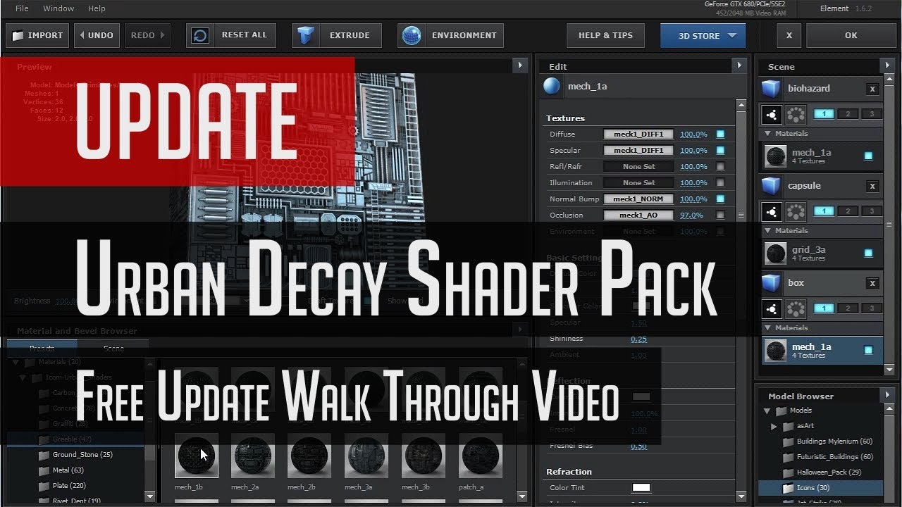 Urban Decay Shader Pack Update - Includes Presets for Element 3D.