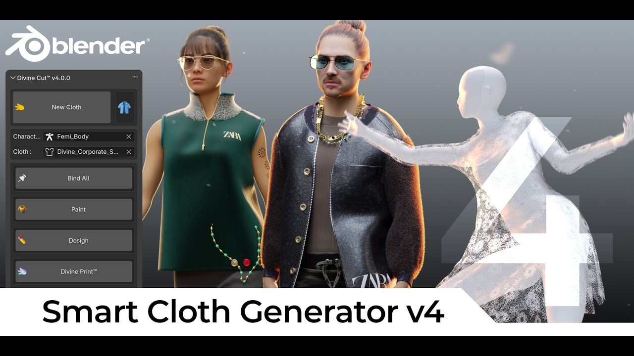 DivineCut v4.0 Launch (Smart Cloth Generator for Blender)