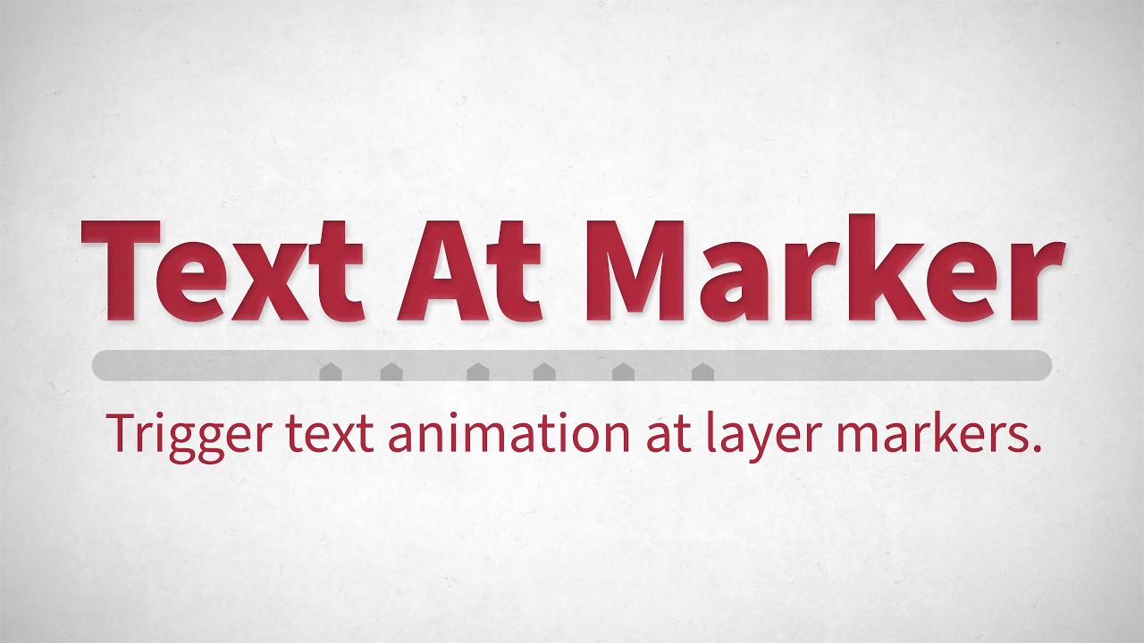 Text At Marker for After Effects