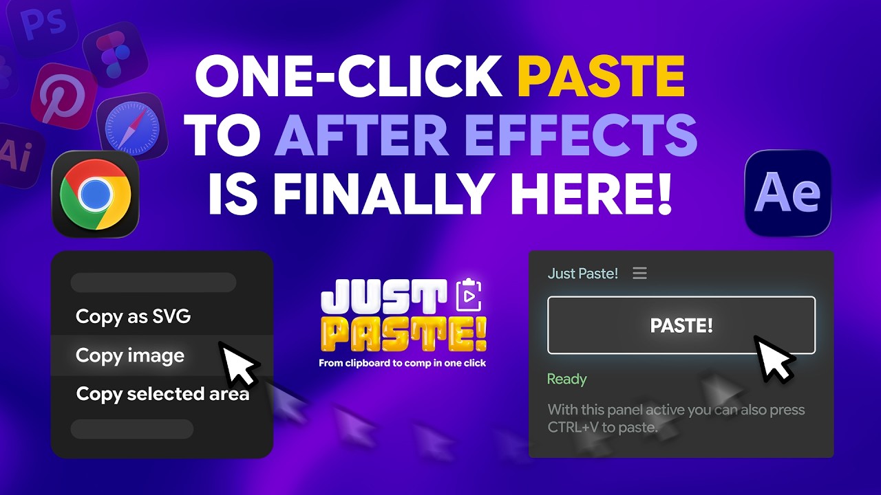 One click paste in After Effects | With JustPaste! bring any Image or Vector