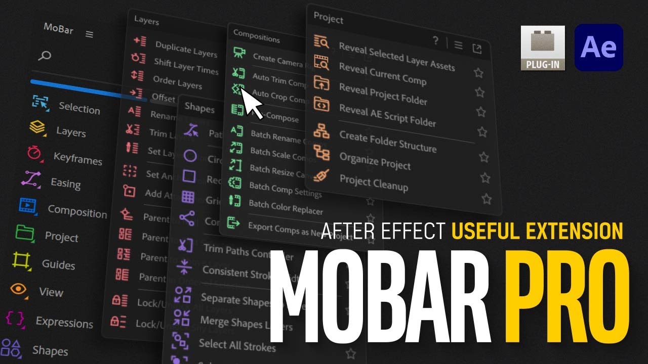 After Effects Useful Extension Mobar Pro Fast Work Speed