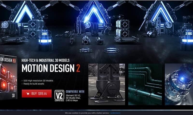 Video Copilot – Motion Design V2 – Hight-Tech & Industrial 3D Models