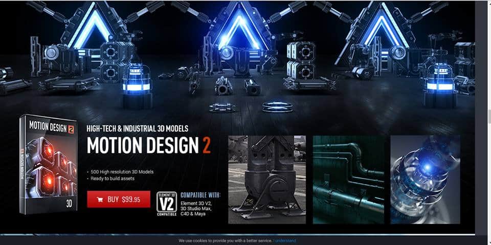Video Copilot - Motion Design V2 - Hight-Tech & Industrial 3D Models preview