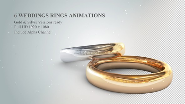 VIDEOHIVE 6 3D WEDDING RINGS ANIMATIONS