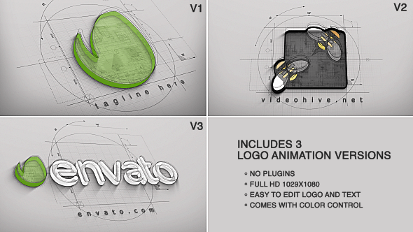 Architect Logo Reveal (3 versions) Videohive