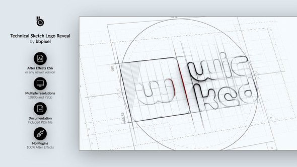 VIDEOHIVE TECHNICAL SKETCH LOGO REVEAL