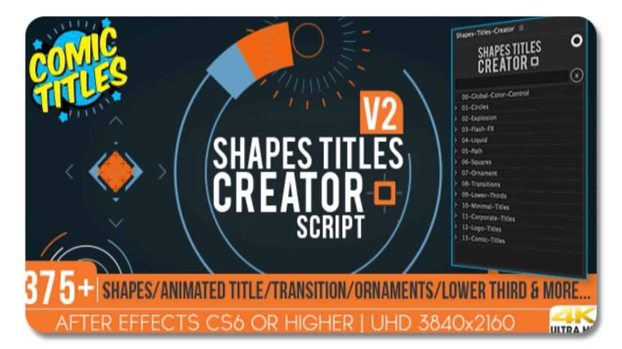VIDEOHIVE SHAPES TITLES CREATOR preview