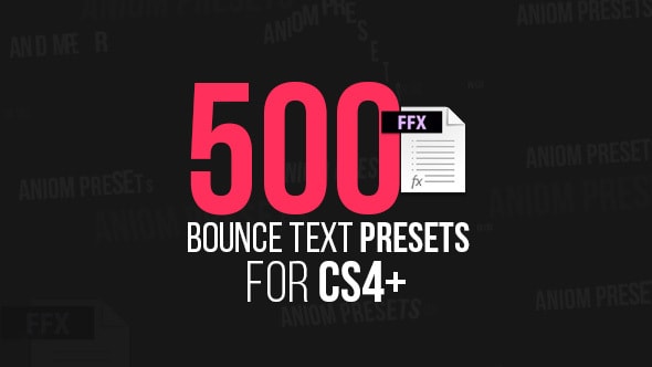 VIDEOHIVE 500 BOUNCE TEXT PRESETS