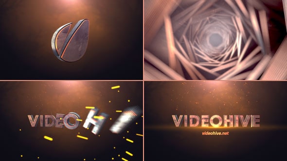 VIDEOHIVE CINEMATIC TUNNEL LOGO TEXT REVEAL
