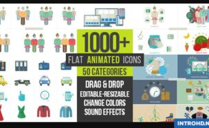 VIDEOHIVE FLAT ANIMATED ICONS 1000+