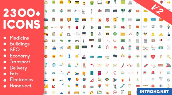 VIDEOHIVE 2300 ANIMATED ICONS PACK