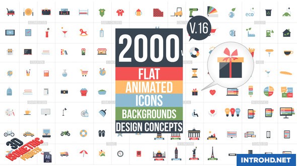 VIDEOHIVE FLAT ANIMATED ICONS LIBRARY V16