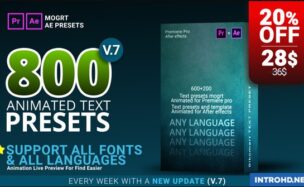 Videohive 800 Text Presets for Premiere Pro Templates and After Effects