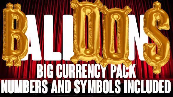 Foil Balloons Currency & Numbers Videohive