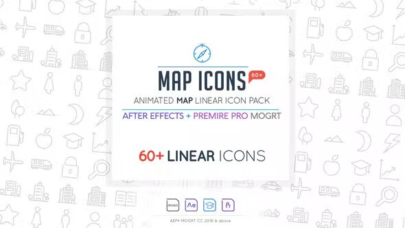 Map Linear Icon Pack