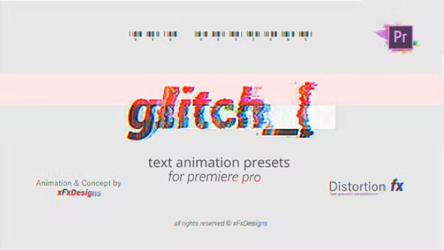 Project-x Glitch 30 Text Presets For Premiere Pro | Mogrt – Videohive