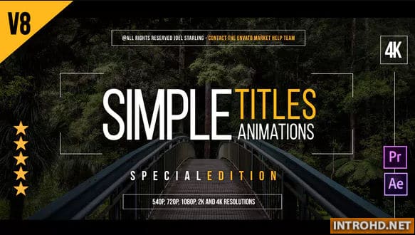VIDEOHIVE 45 SIMPLE TITLES V8 4K (EDITION SPECIAL)