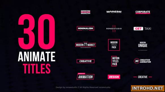 VIDEOHIVE 30 ANIMATED TITLES