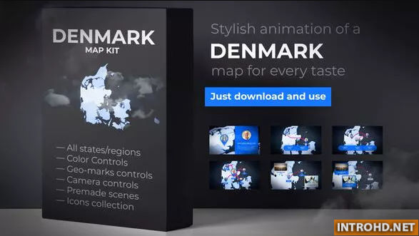 VIDEOHIVE DENMARK MAP – KINGDOM OF DENMARK MAP KIT