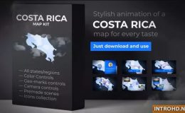 VIDEOHIVE COSTA RICA ANIMATED MAP - REPUBLIC OF COSTA RICA MAP KIT