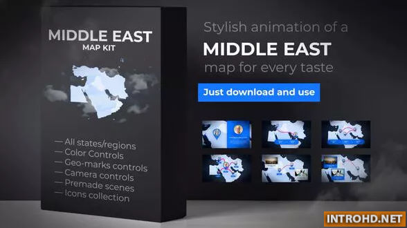 Videohive Map of Middle East with Countries – Middle East Map Kit
