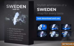 VIDEOHIVE SWEDEN ANIMATED MAP - KINGDOM OF SWEDEN MAP KIT