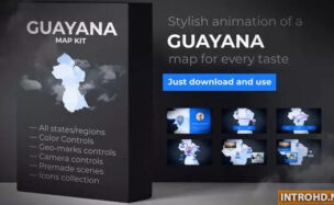 VIDEOHIVE GUYANA ANIMATED MAP – CO-OPERATIVE REPUBLIC OF GUYANA MAP KIT