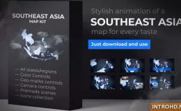 VIDEOHIVE SOUTHEAST ASIA ANIMATED MAP - SOUTHEASTERN ASIA MAP KIT