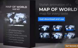 VIDEOHIVE MAP OF WORLD WITH COUNTRIES - ANIMATED MAP