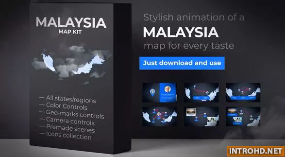 VIDEOHIVE MALAYSIA ANIMATED MAP – MALAYSIA MAP KIT