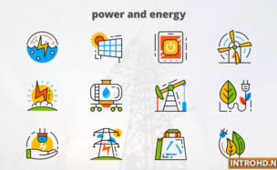 VIDEOHIVE POWER AND ENERGY – FLAT ANIMATED ICONS