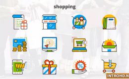 VIDEOHIVE SHOPPING - FLAT ANIMATED ICONS