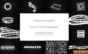 VIDEOHIVE UNUSUAL – TITLES AND TYPOGRAPHY