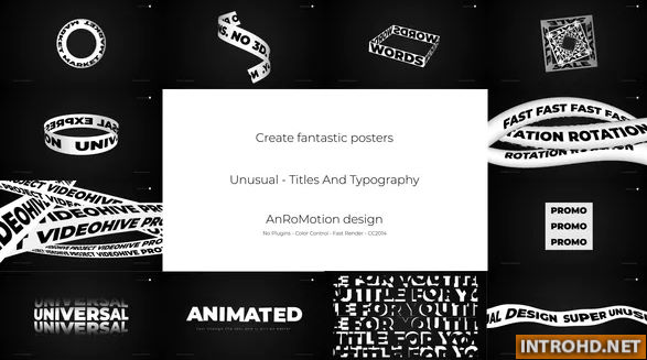 VIDEOHIVE UNUSUAL – TITLES AND TYPOGRAPHY