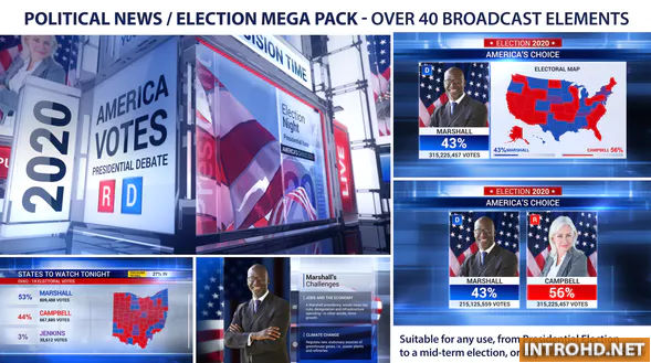 Videohive Broadcast – Political News Election Mega Pack 22685799