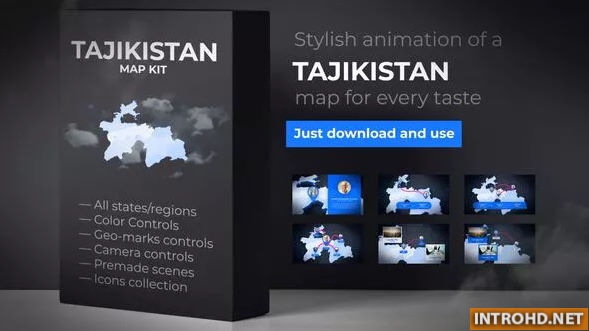 Videohive Tajikistan Map Republic of Tajikistan Map Kit