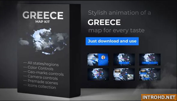 Greece Map – Hellenic Republic Map Kit – Hellas Animation Videohive