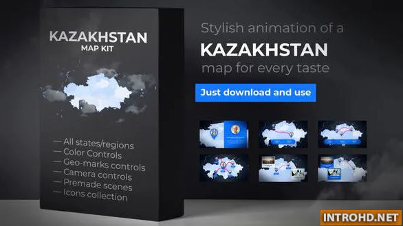 VIDEOHIVE KAZAKHSTAN MAP – REPUBLIC OF KAZAKHSTAN MAP KIT