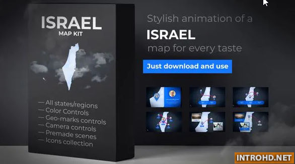 VIDEOHIVE ISRAEL & PALESTINIAN TERRITORIES MAP – STATE OF ISRAEL MAP KIT