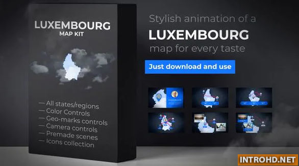 Luxembourg Map – Grand Duchy of Luxembourg Map Kit Videohive