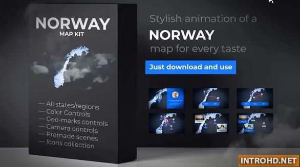 Norway Map – Kingdom of Norway Map Kit Videohive