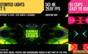 Videohive VJ Distorted Lights (4K Set 5)
