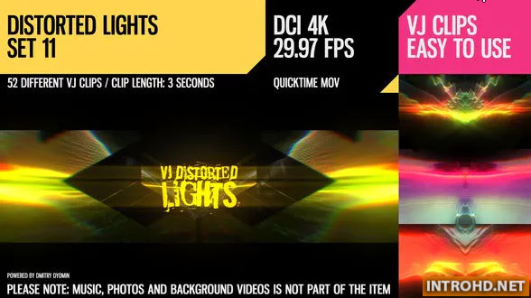 VJ Distorted Lights (4K Set 11) Videohive